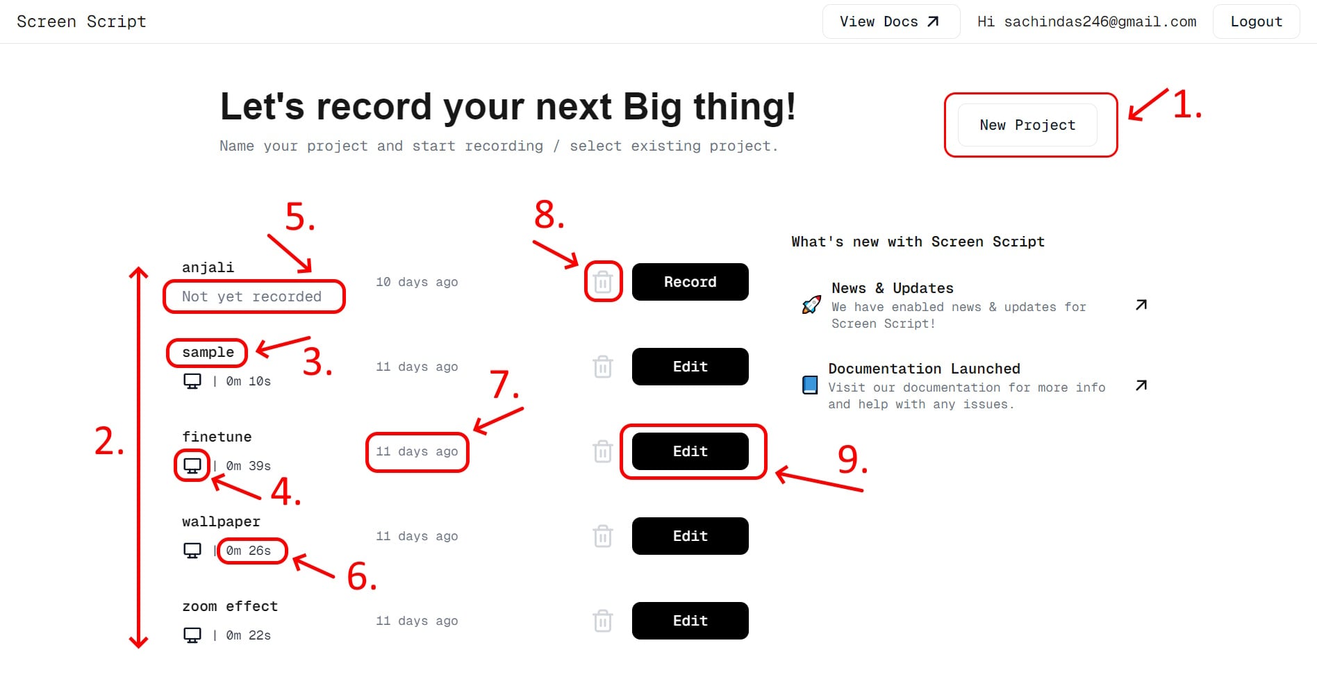 Shows the position of each ui component