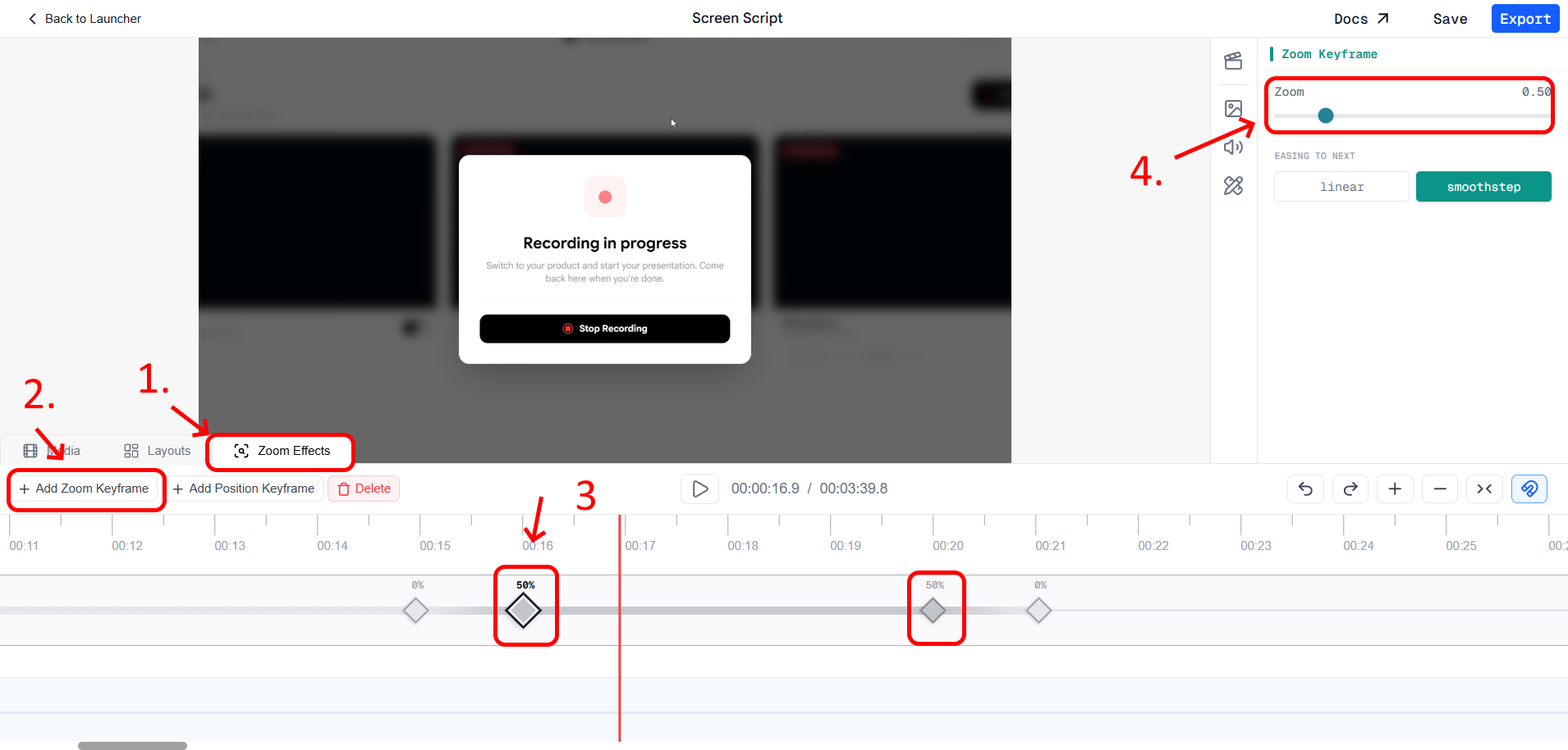 Screen Script Editor interface
