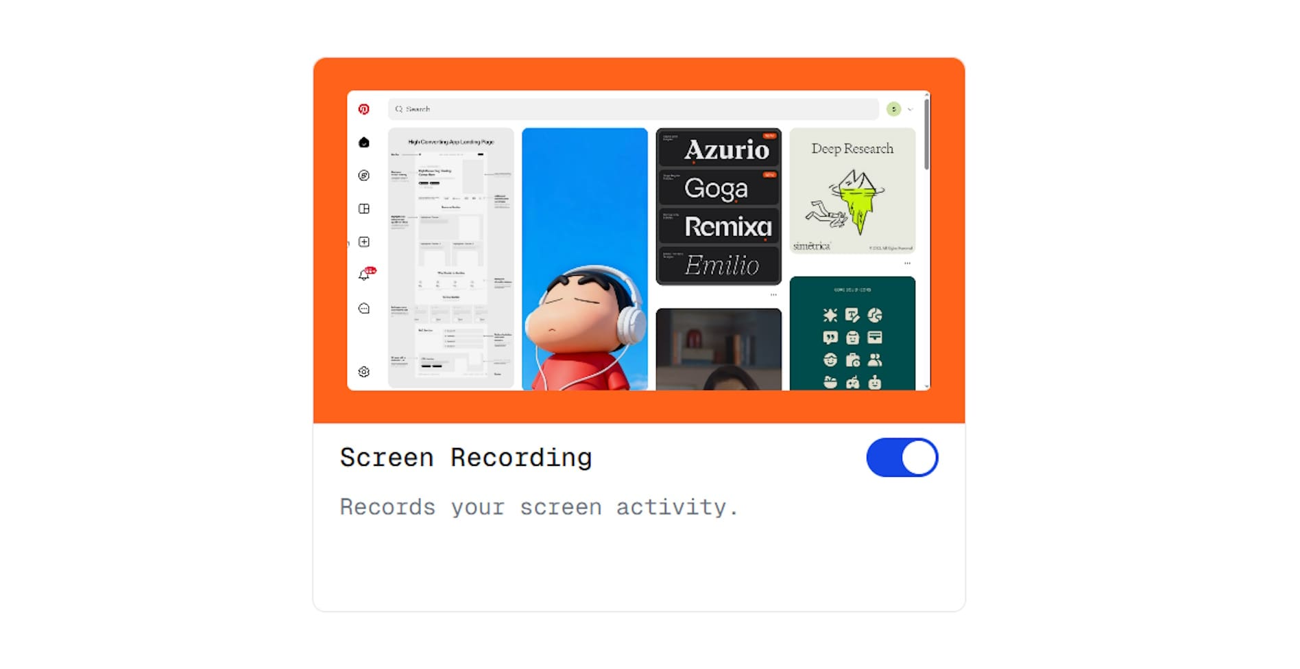 Image showing a sample ui of screen recorder component